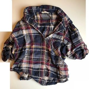 Plaid tee shirt crop top size medium